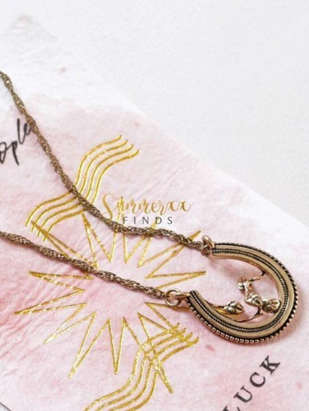 Free People Horseshoe Pendant Necklace Luck